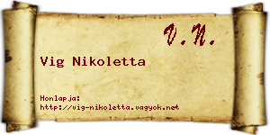 Vig Nikoletta névjegykártya