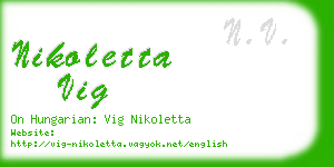 nikoletta vig business card